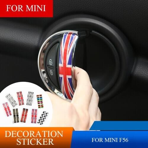 2Pcs 3D Epoxy 12 Color Car Door Interior Handle Stickers Badge Decal Car Styling For MINI Cooper One F55 F56 Jcw Car Accessories