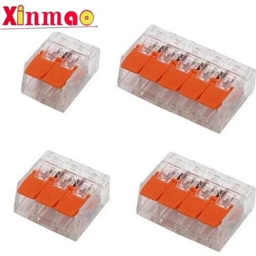 20PCS/Lot 221-412 413 415 Mini Fast Wire Connectors,Universal Wiring Cable Connector,Push-in Conductor Terminal Block