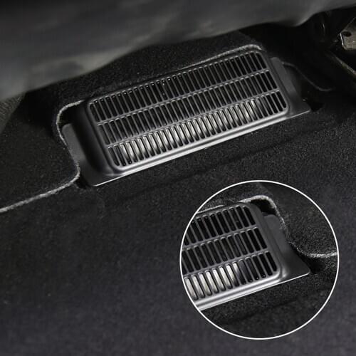 2Pcs Car Air Outlet Cover Under Seat Anti-blocking Dustproof Back Air Vent Cover For Tesla Model 3 Accessories