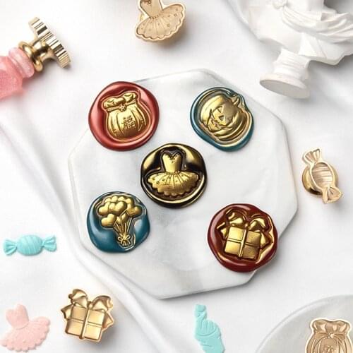 3D Embossed Wax Seal Stamp Candy Balloon Ballet Sealing Stamp Head For Cards Envelopes Wedding Invitations Scrapbooking