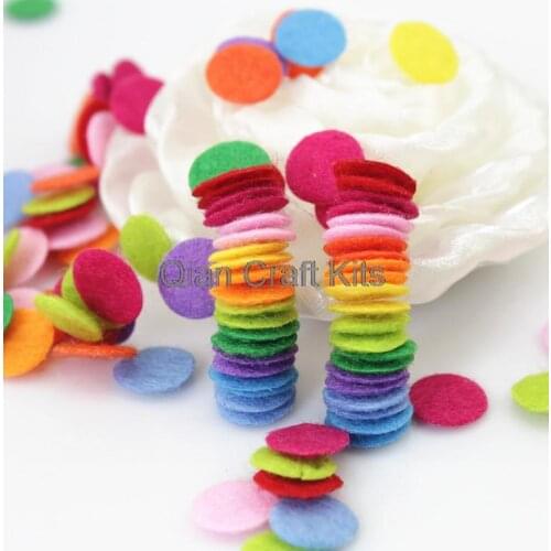5000pcs mixed color 10mm cute mini Felt pack circle shape scrapbooking applique baby shower supplies die cut DIY rainbow