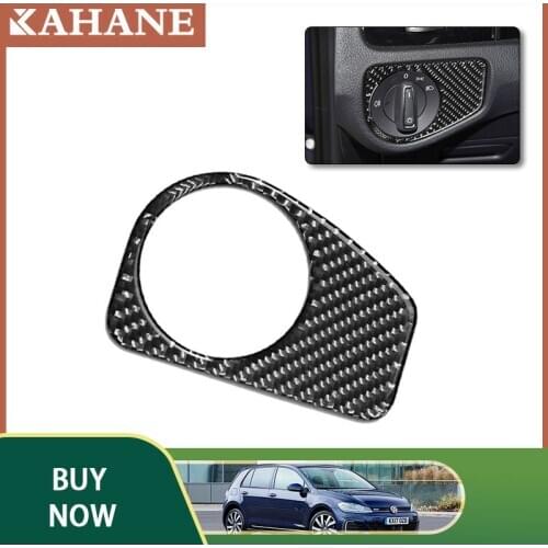 Car Styling Interior Front Headlight Switch Cover Trim Carbon Fiber Sticker Decal Accessories For VW Golf 7 GTI MK7 2014-2019