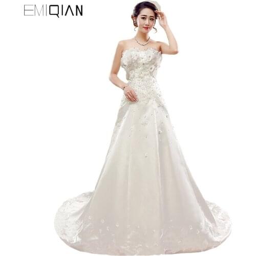 Freeshipping Real Images Gorgeous A Line Sweetheart Flowers Satin Bridal Gowns