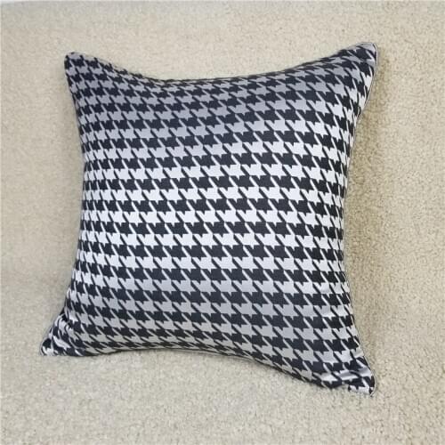 Modern Woven Geometry Home Decorative Black· Grey Houndtooth Pillow Case woven Sofa Chair Cushion Cover 45x45 cm 1pc/lot 2 types