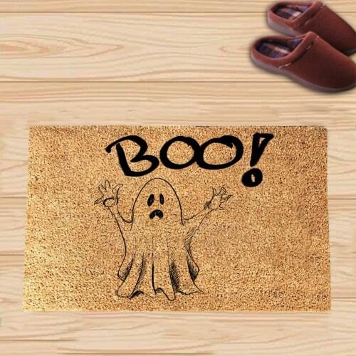Halloween Household Cartoon Door Mat Creative Pumpkin Bat Ghost Letter Printing Rectangular Gate Pad for Bedroom Living Room
