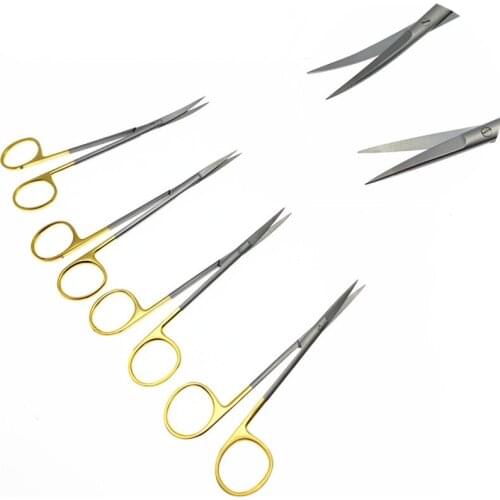 Double eyelid scissors gold handle Stainless steel fine sharp Beauty scissors tissue scissors