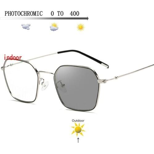 Photochromic Finished Myopia Glasses Photosensitive Chameleon Anti-glare Change Color Lens Prescription Glasses FML