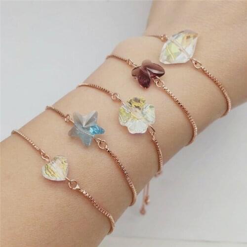Ms Betti Crystal Star Adjustable Bracelets For Women and Girls Lucky Flower Love Heart Butterfly Charms Multi Options Gifts