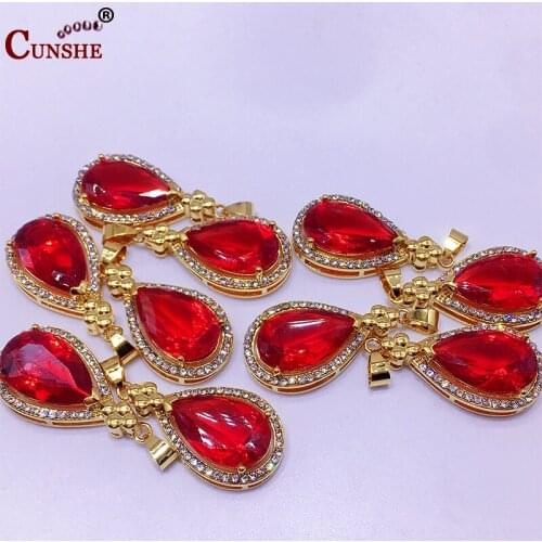 Waterdrop Glass Beads Multicolors Tear Drop Shape Glass Charm Pendant Beads for DIY Necklace Jewelry Accessories