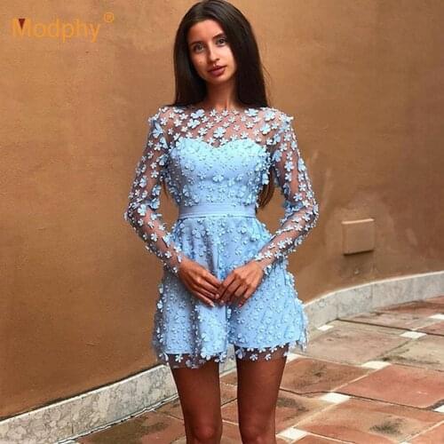 Голубые летние платья Modphy China At AliExpress