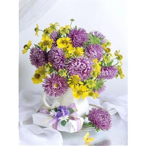 Flower Adults DIY Embroidery Cross Stitch 11CT Kits Craft Needlework Set Cotton Thread Printed Canvas Home Decoration Room