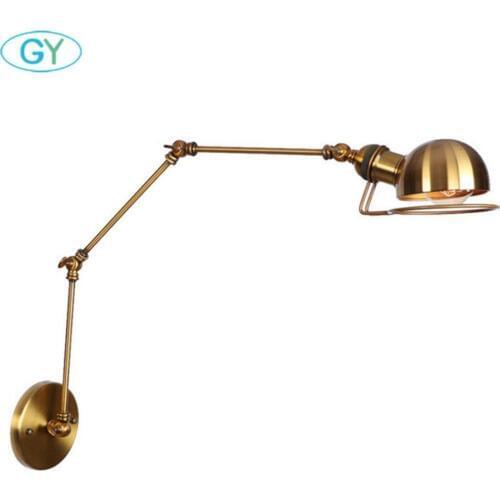 Antique Bronze Wall Sconces Long Swing Arm Adjustable Art Deco Picture Light Industrial 3 Arms Wrought Iron Lighting