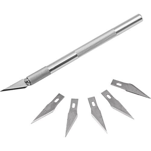 Non-slip metal tool set tool carving knife carving craft knife +5 blade mobile phone DIY repair manual tool set accessories