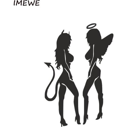New Car Sticker ANGEL DEVIL Sexy Girl Fun Personality Car Sticker Decal Car Styling