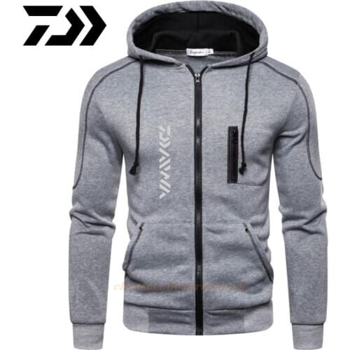 Daiwa Fishing Clothing Hoodie Sweatshirt Men Fishing Clothes Zipper Fishing Shirt Long Sleeve Mens Outdoor Fishing Clothing