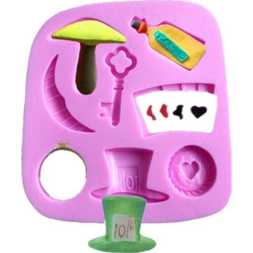 Fondant Cake Silicone Molds Alice In Wonderland Cupcake Sugarcraft Mould Chocolate Stenci Cozinha Bico Russo Baking Tools