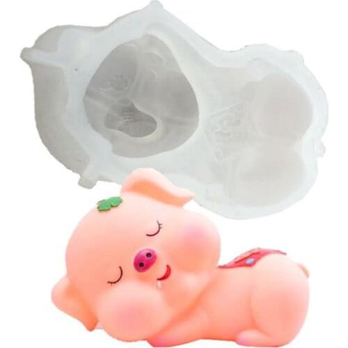 Bow tie pig/Clover pig baking silicone mold hightemperature DIY chocolate cake decoration fondant Epoxy silicone mold B109/B110