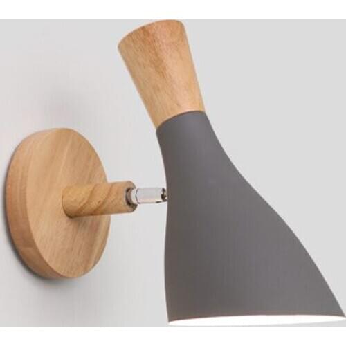 Modern LED Nordic Style Wall Lamps Bedroom Lighting Wall Decoration Bedside Light Fixtures Wood Home Childrens Room Wall Sconce