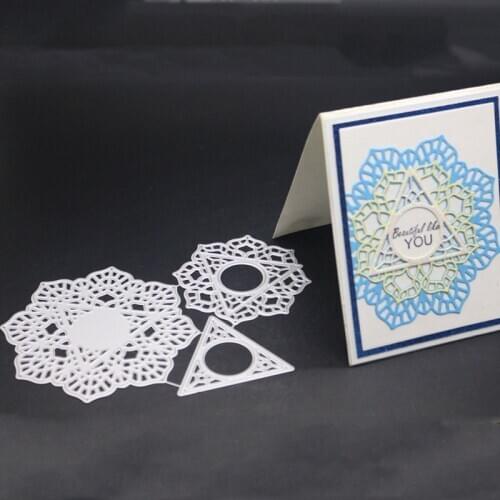 3 Styles Geometric Metal Cutting Dies Flowers Decoration Cut Die Stencil DIY Scrapbooking Embossing New Craft Stamps And Dies