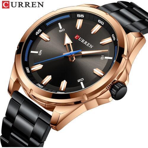 Top Brand Luxury CURREN Men Watch Classic Black Stainless Steel Quartz Male Watch Business Waterproof Watch Men Gift Relogio