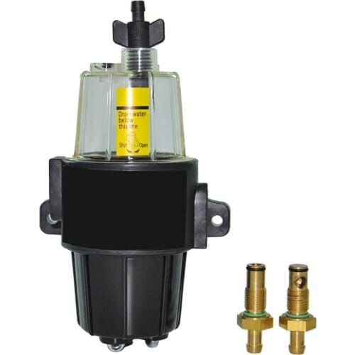 UF-10K Yacht Boat Gasoline Engine Fuel Filter Water Separator Assembly - Clear Bowl All Outboard Motors Fuel Tank
