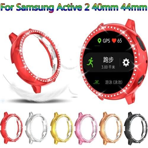 Diamond Plating Shell PC Protective Cover Case for Samsung Galaxy Watch Active 2 40mm 44mm Ultra-thin Watch Case