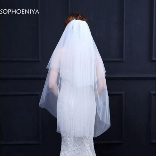 New Arrival Cut edge Cheap Wedding veil Short wedding accessories 2020 mantilla de novia velos largos de novia Bridal veils