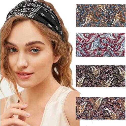 Haimeikang Women Print Headbands Turban Bandanas Vintage Bohemia Elastic Hair Bands Girls Hair Accessories 2021 New Hairband