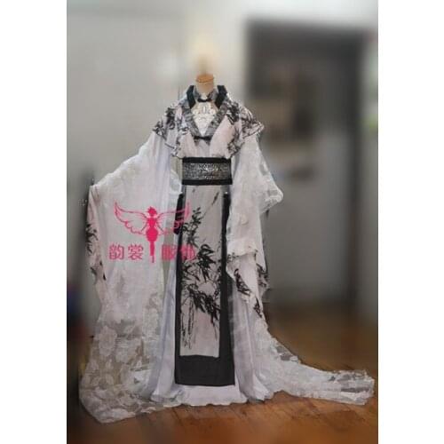 Female Design Mo Zhu New Products Female Costume Ink Bamboo Chinese Painting Style Cosplay costume for fairy or princess