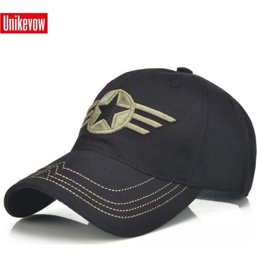 1Piece Army cap Baseball Cap Men Sports leisure hats star embroidery sport cap for men and women 100% cotton cap