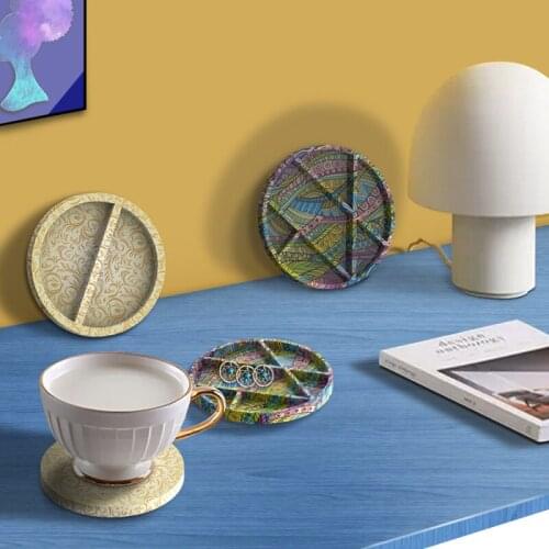 1PC Round Jewelry Storage Tray Concrete Coaster Silicone Molds DIY Handmade Craft Making Supplies