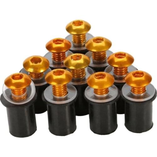 10Pcs Motorcycle Windscreen Windshield Bolt Screw Kit for Moto Decor w/ Internal Hexagonal Wrench Moto Accessories 5mm/0.20"