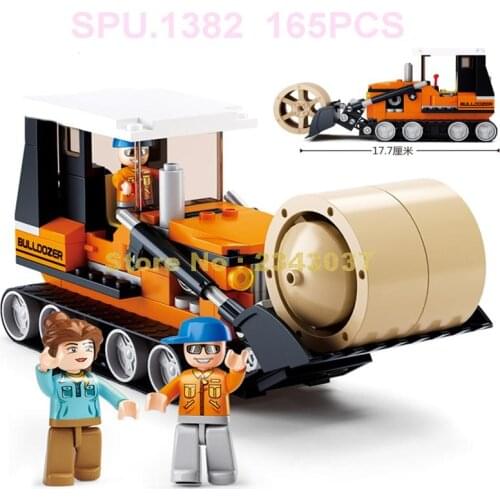 Sluban 0558 165pcs Urban Happy Farm Crawler Transport Grass Car Building Blocks Toy