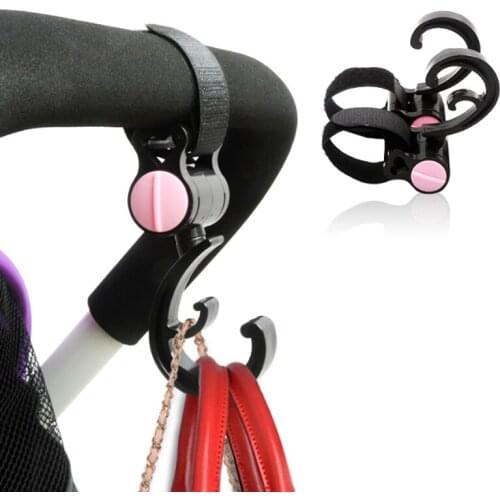 2Pcs/ Set Baby Hanger Baby Bag Stroller Hooks Rotate 360 Degree Baby Car Seat Accessories Stroller Cart Hook Accessories