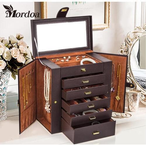 2017 Mordoa High-end Home Decoration Jewelry Display Box Storage Box Princess Ring Necklace Bracelet Box Size