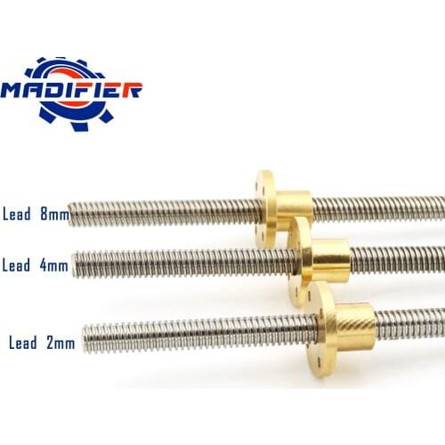 304 stainless steel T12 screw length 1000mm lead 2mm 3mm 8mm trapezoidal spindle screw 1pcs