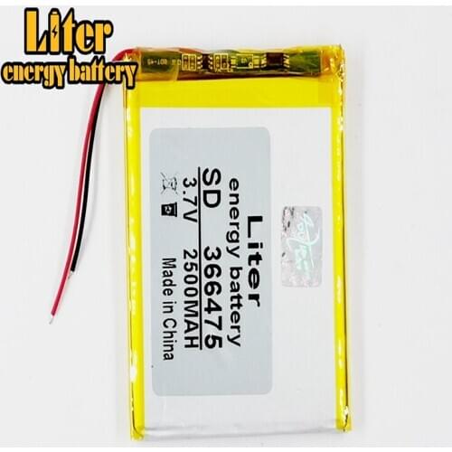 356575 3.7V 2500MAH 366475 PLIB; H,polymer lithium ion / Li-ion battery for tablet pc power bank GPS