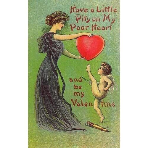 400X300MM Have-a-Little-Pity-on-My-Heart-Vintage-Valentine-Greeting-Art jumbo fridge magnet SFM-0397