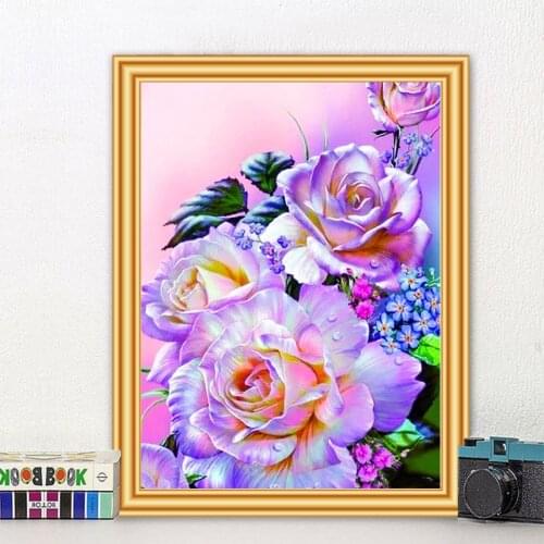 5D DIY Diamond Painting Flowers Cross Stitch Kit Full Drill Embroidery Mosaic Art Picture of Rhinestones Home Decoration Sale