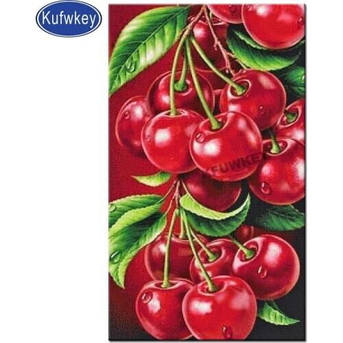 Red Cherry diamond embroidery icons diy Diamond painting full square round drill cross Stitch mosaic art 5d Kitchen decor