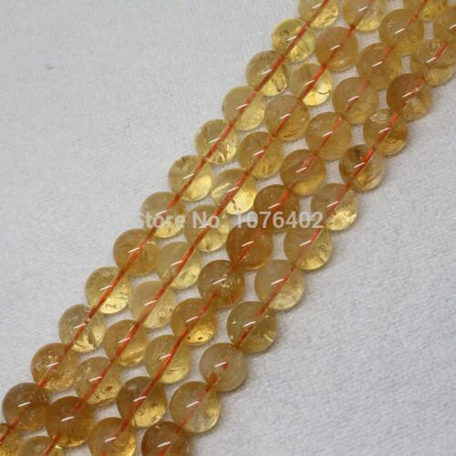 Free shipping! Wholesale is 35pcs, 12mm Beautiful Natural Citrines Round Loose Beads 15"