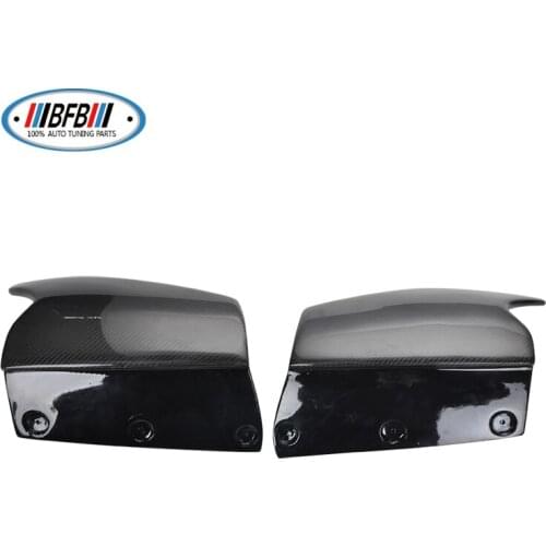 BFB 2Pcs/set Glossy Black Carbon Fiber Rear Bumper Splitters Add on style Rear Down Flaps Fit For Porsche Cayenne 2014-2017
