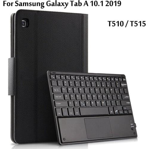 Tablet Cover For Samsung Galaxy Tab A 10.1 2019 SM-T510 SM-T515 T510 Case Leather Stand Funda Wireless Bluetooth Keyboard Case
