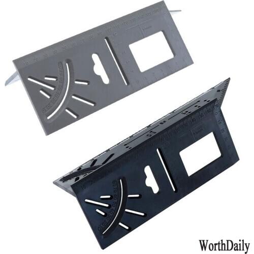 Wood Working Ruler T-Type Ruler 3D Mitre 90 Degree Square Gauge Angle Measuring Gauge Size Measure Tool