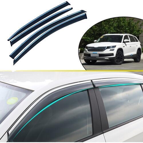 Smoke Car Window Visors For SKODA KODIAQ 2017 2018 2019 Car Sun Rain Guard Wind Deflectors Styling Accessories 4PCS