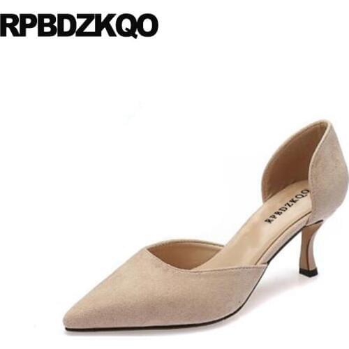 Italian Blue 3 Inch Red Stiletto Heels Size 33 D'orsay Suede Shoes Nude Pointed Toe Pumps Ladies Sandals High 2018 4 34 Prom