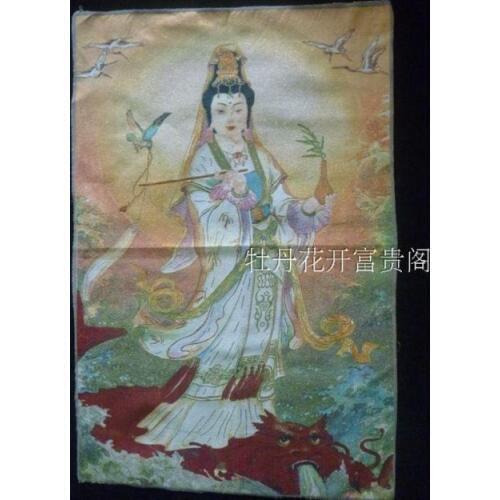 Chinese collection the Thangka embroidery Goddess of mercy diagram