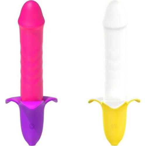 Clitoral Vibrator Banana-shaped G-spot Vaginal Stimulator Soft Silicone Dildo Female Masturbator Cute Adult Sex Toy for Woman