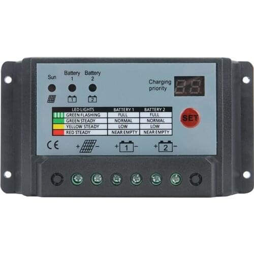 20A/30A Solar Panel Dual Battery Charge Controller Regulator for 12V/24V Batteries High Quality LCD Display Solar Controllers