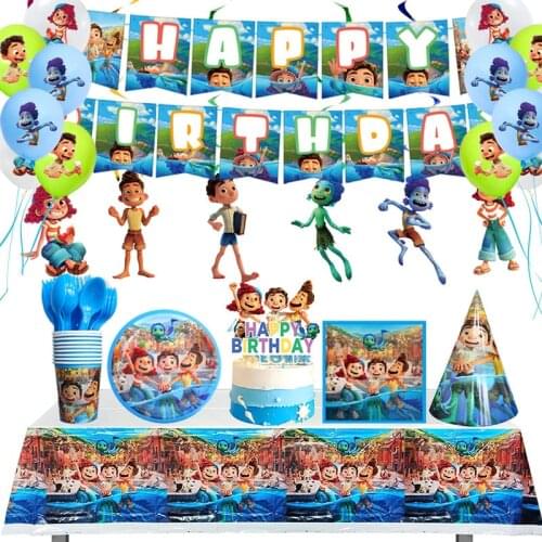 Luca Disney Pixar Toys Party Decoration Birthday Balloons Set Alberto Birthday Sea Monster Anime Figure Kids Gifts Party Decora